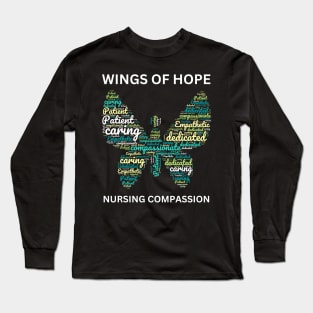 Nurse Geometric Butterfly Quote Design Long Sleeve T-Shirt